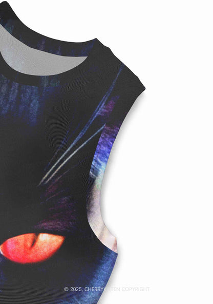 Odd Eyed Cat Y2K Mesh Muscle Tank Cherrykitten