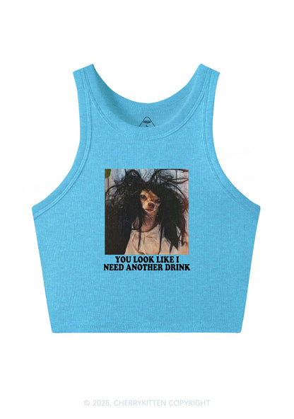 You Look Like I Need Another Drink Y2K Crop Tank Top Cherrykitten
