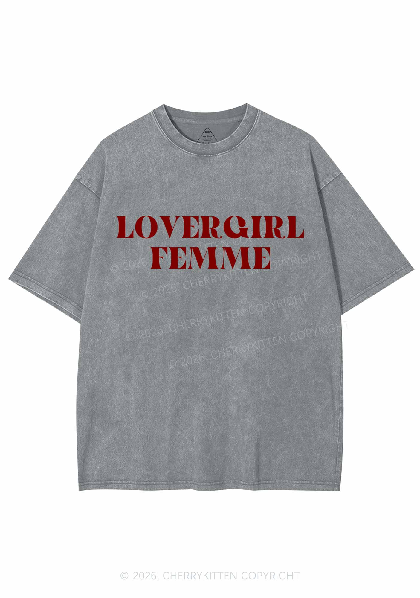 Lovergirl Femme Pride Y2K Shirts Washed Tee Cherrykitten
