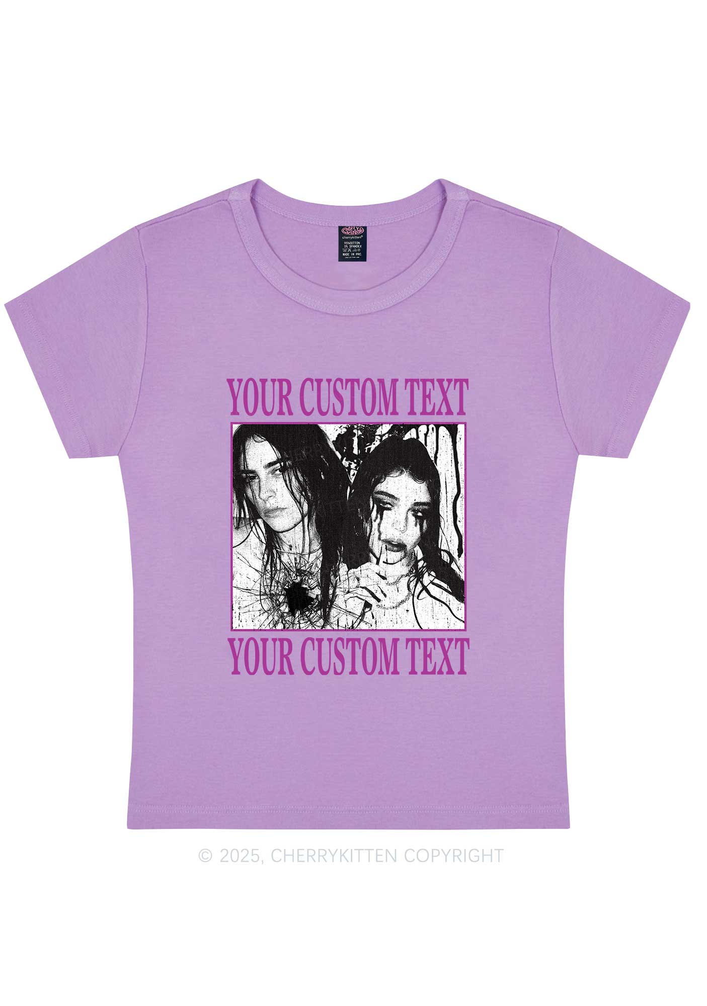 Custom Halloween Creepy Couple Y2K Baby Tee Cherrykitten