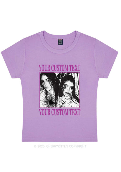 Custom Halloween Creepy Couple Y2K Baby Tee Cherrykitten