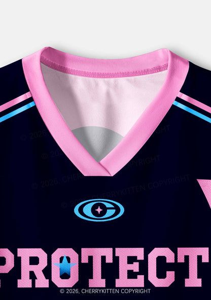 Black Protect The Dolls Pride Y2K Crop Sport Jersey Shirts Cherrykitten