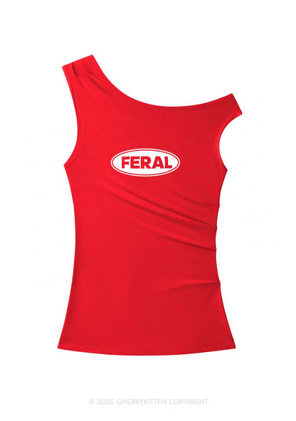 Feral Y2K Off Shoulder Tank Top Cherrykitten