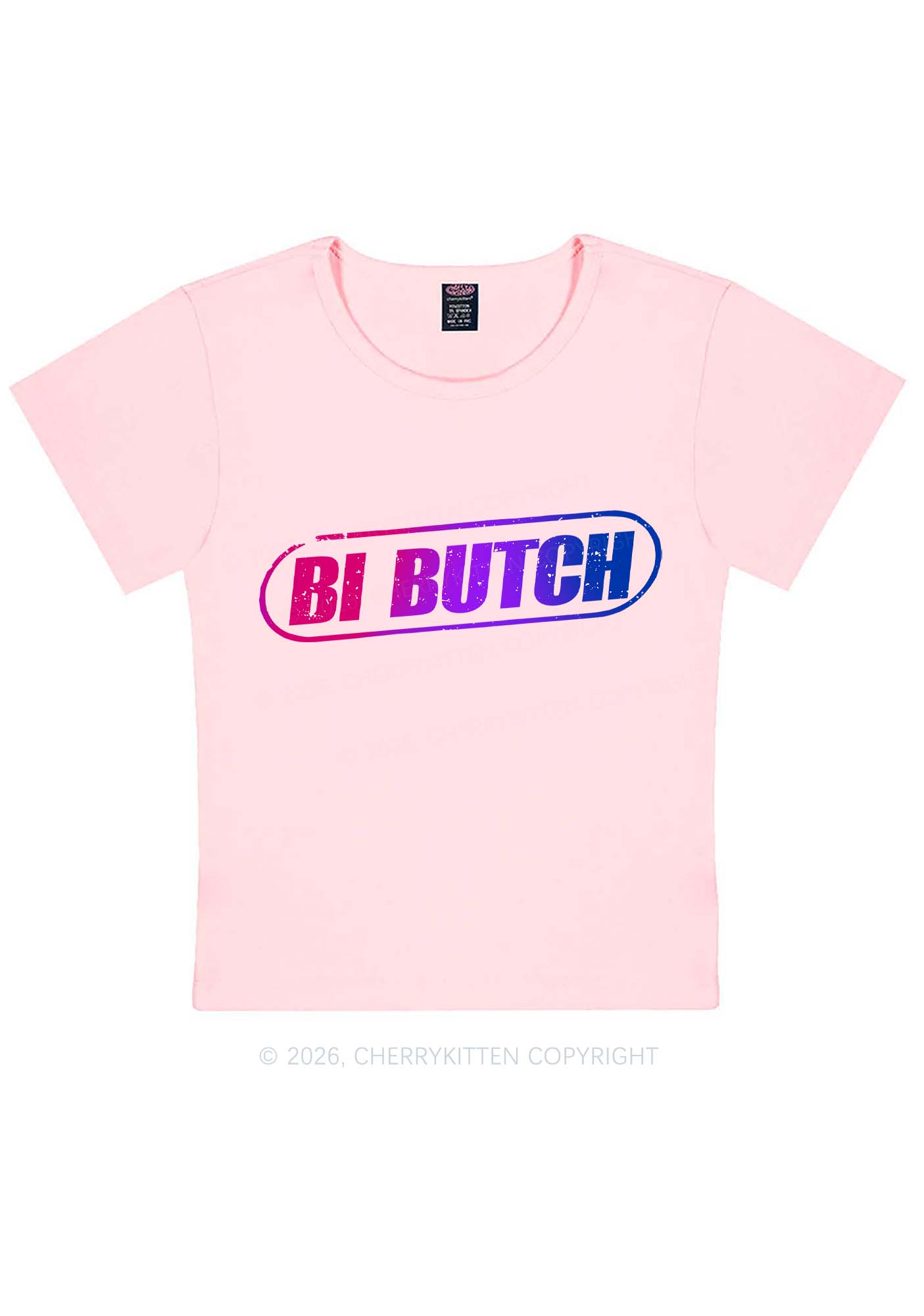 Bi Butch Pride Y2K Baby Tee Cherrykitten