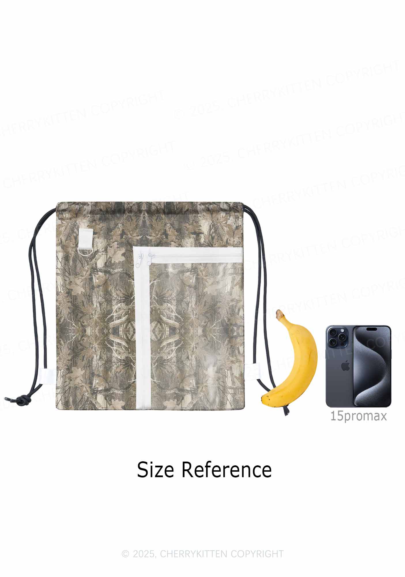 Forest Camouflage Y2K Drawstring Itabag Backpack Cherrykitten