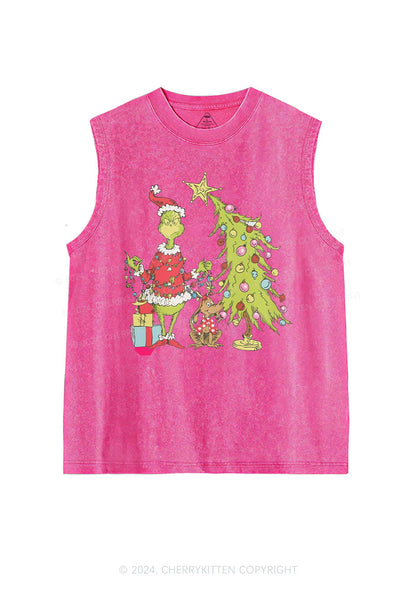 Christmas Tree Gift Y2K Washed Tank Cherrykitten