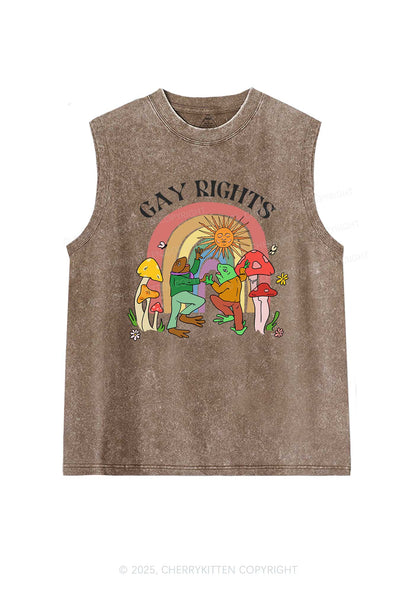 Gay Rights Pride Y2K Washed Muscle Tank Cherrykitten