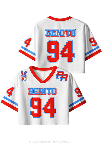 Red Blue Stripe Bunny Y2K Crop Sport Jersey Shirts Cherrykitten