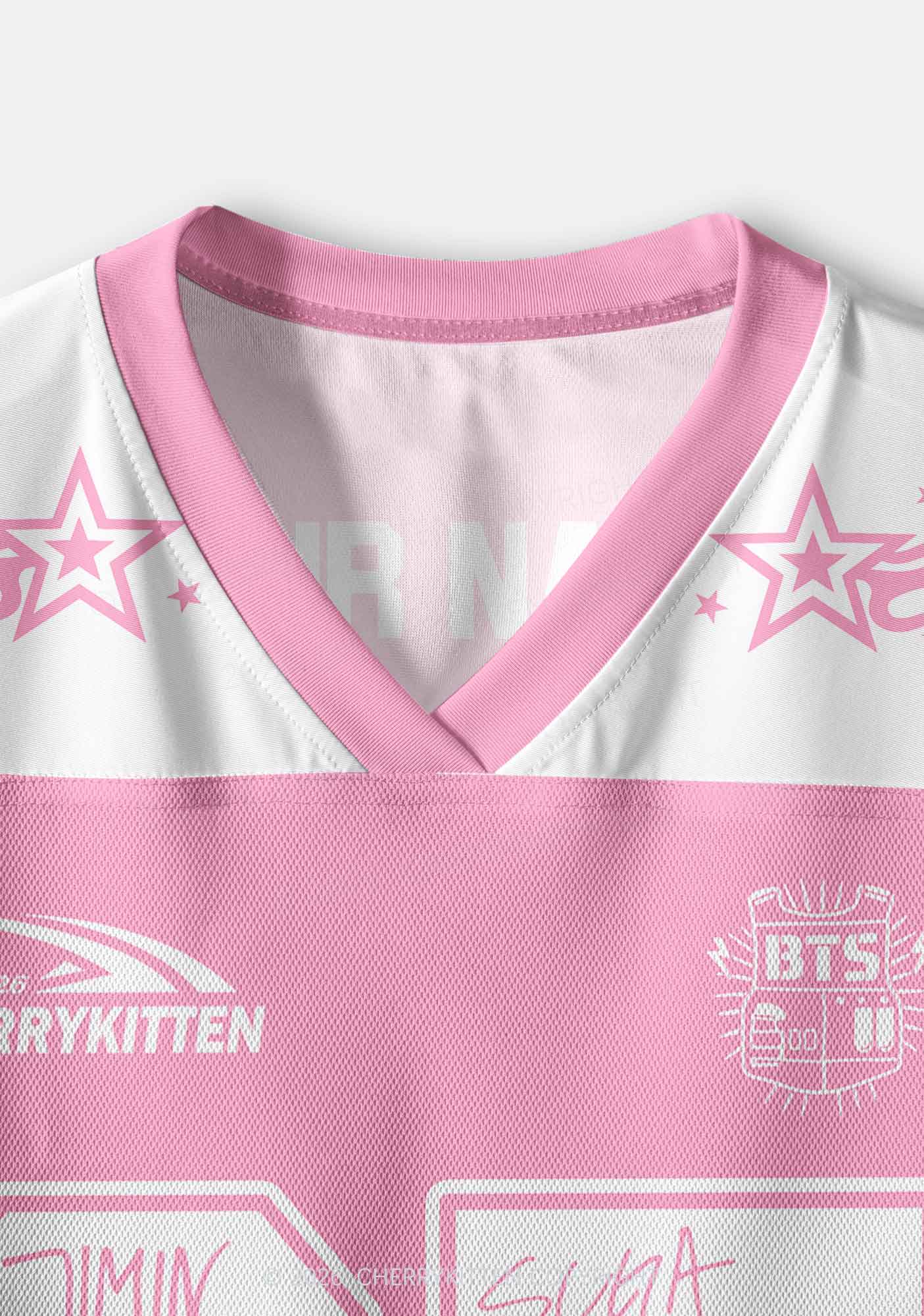 Custom Pink Korean Boys Y2K Crop Sport Jersey Shirts Cherrykitten