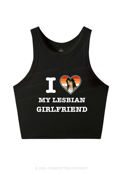 Custom My Lesbian GF Pride Y2K Crop Tank Top Cherrykitten
