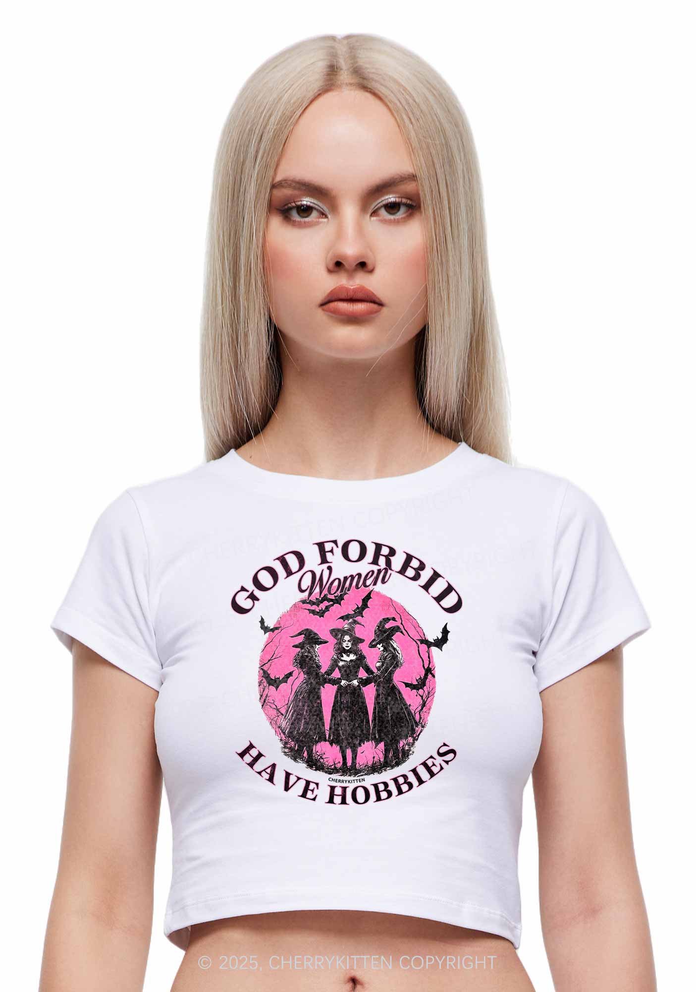 Halloween God Forbid Women Hobbies Y2K Baby Tee Cherrykitten