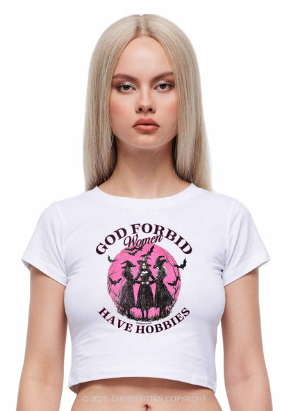 Halloween God Forbid Women Hobbies Y2K Baby Tee Cherrykitten