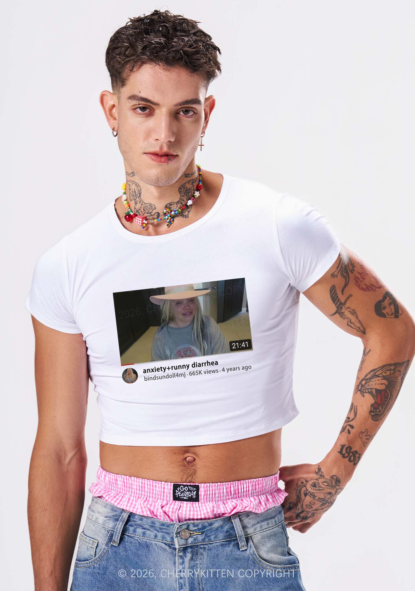 Anxiety Diarrhea Y2K Baby Tee Cherrykitten