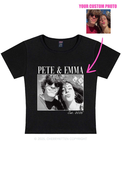 Custom Lover Photo Y2K Baby Tee Cherrykitten