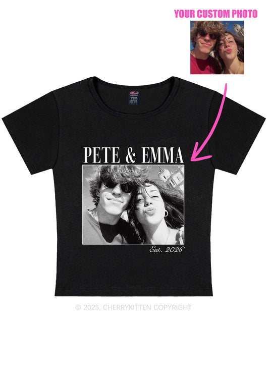 Custom Lover Photo Y2K Baby Tee Cherrykitten