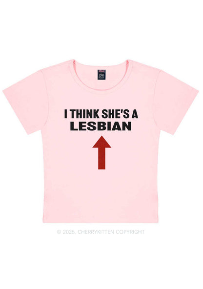 I Think She's A Lesbian Y2K Baby Tee Cherrykitten