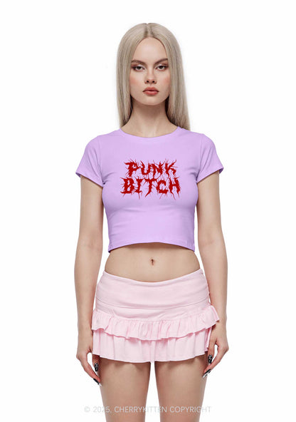 Punk Bxxch Y2K Baby Tee Cherrykitten