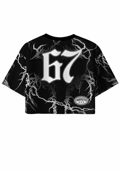 Black Gothic Dyke Pride Y2K Crop Sport Jersey Shirts Cherrykitten