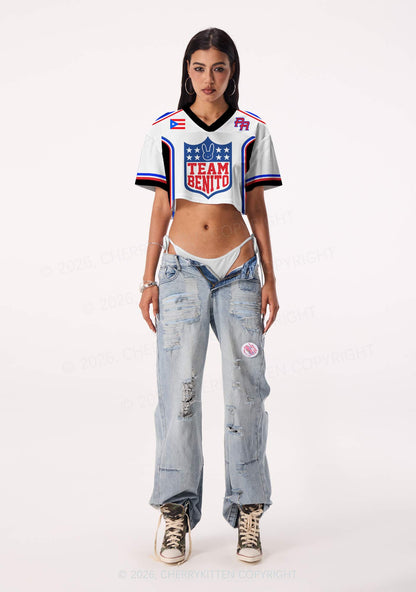Team Bunny Y2K Crop Sport Jersey Shirts Cherrykitten