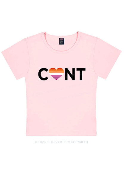 Lesbian Heart Cxxt Pride Y2K Baby Tee Cherrykitten