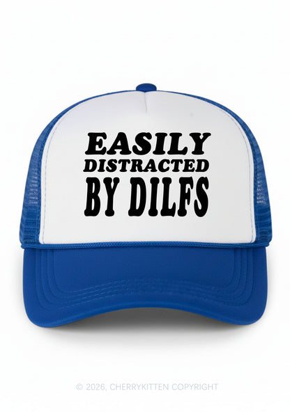 Easily Distracted By Dxxfs Y2K Colorblock Trucker Hat Cherrykitten