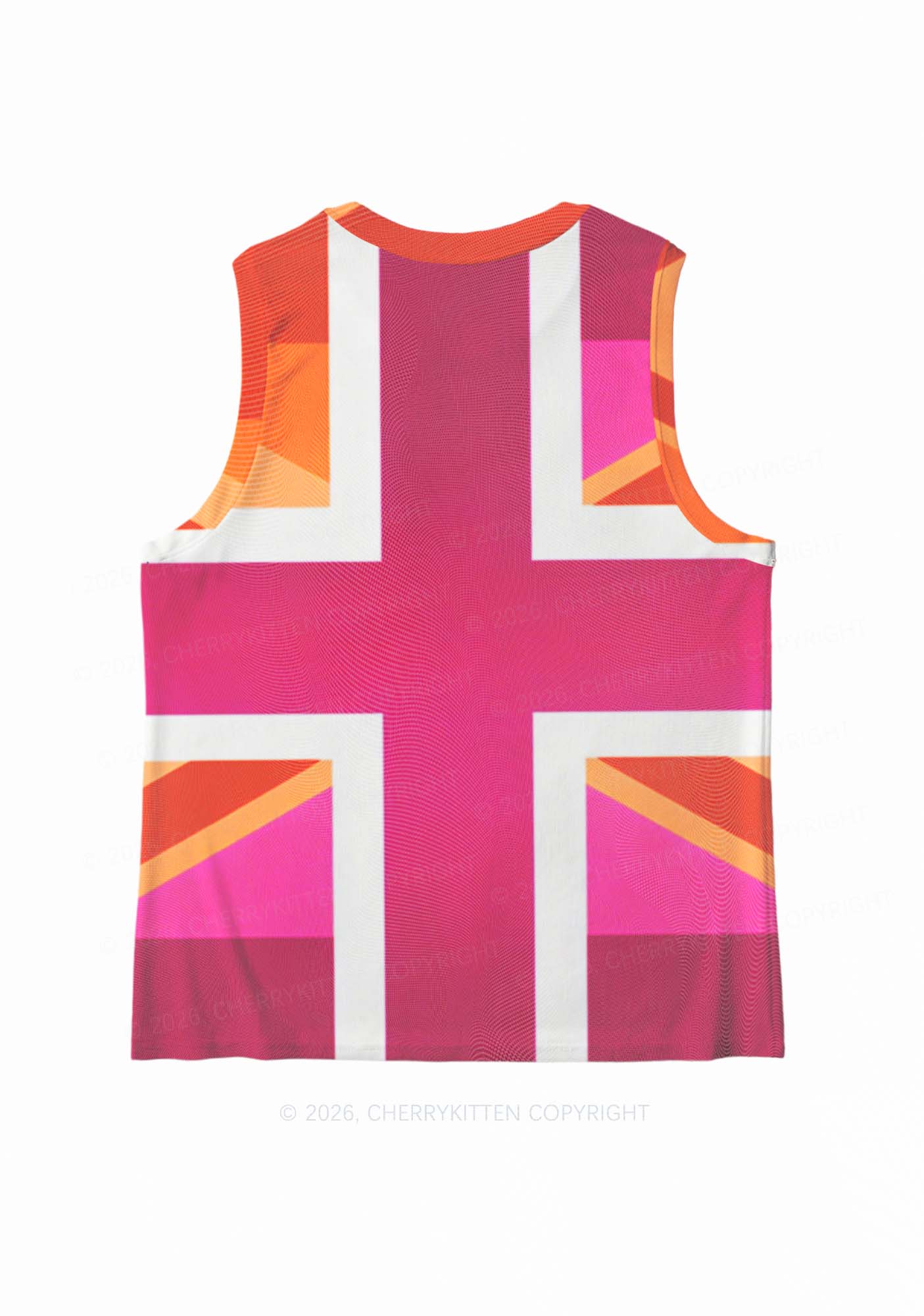 Lesbian Cross Flag Pride Y2K Mesh Muscle Tank Cherrykitten