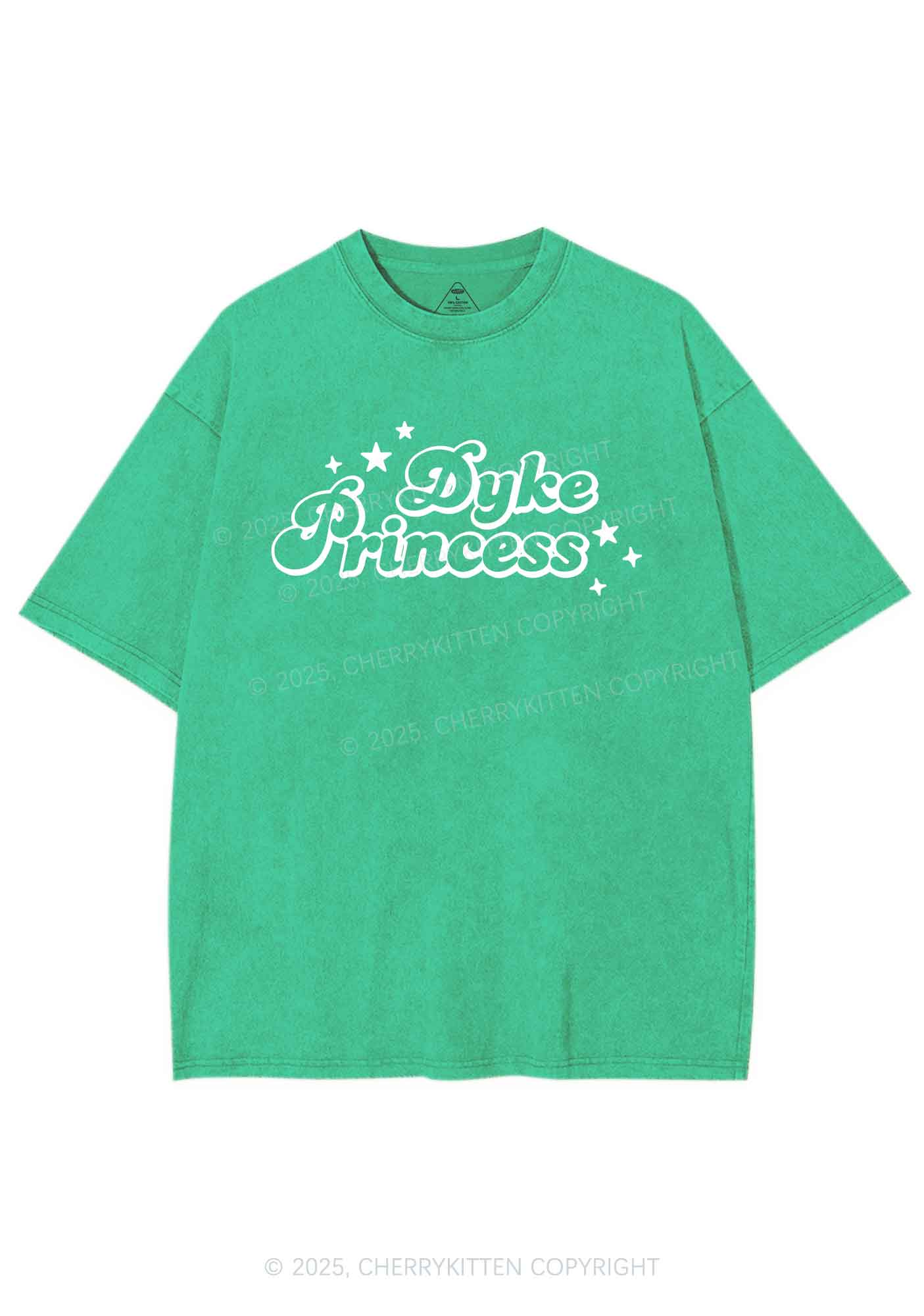 Dyke Princess Pride Y2K Shirts Washed Tee Cherrykitten