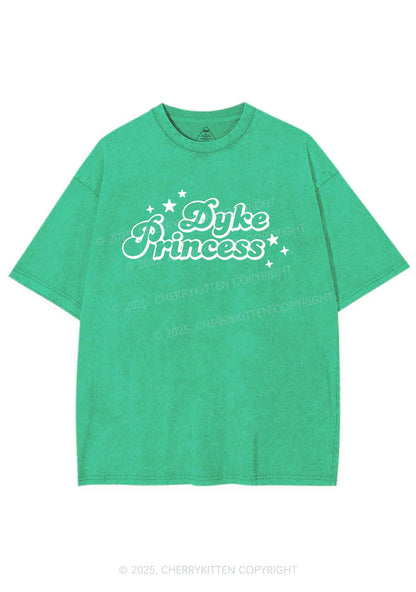 Dyke Princess Pride Y2K Shirts Washed Tee Cherrykitten