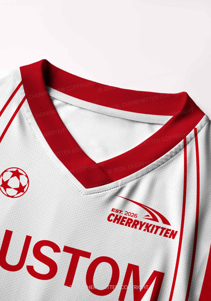 Custom Red Gradient Dots Y2K Crop Football Jersey Shirts Cherrykitten
