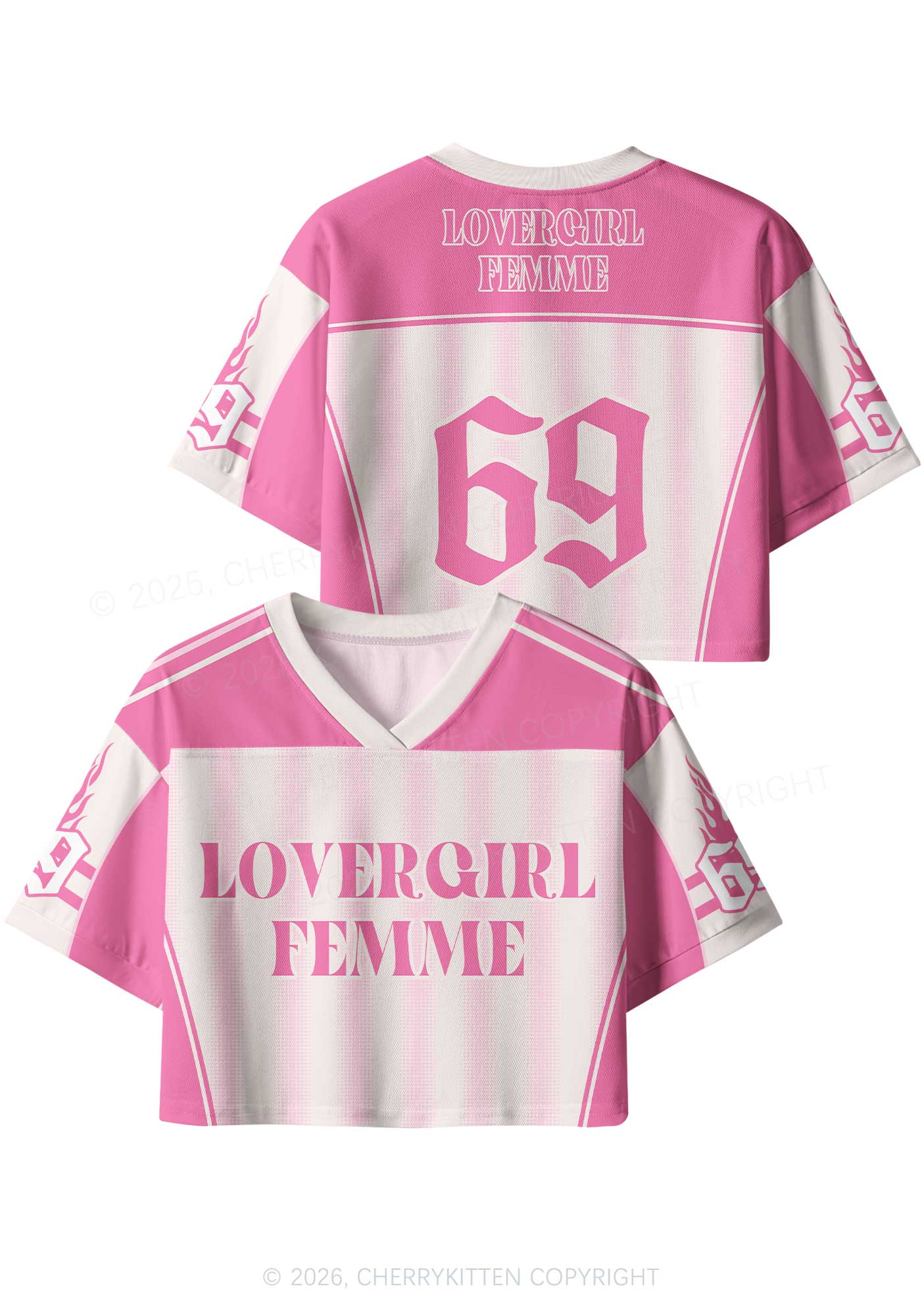 Lovergirl Femme Pride Y2K Crop Sport Jersey Shirts Cherrykitten