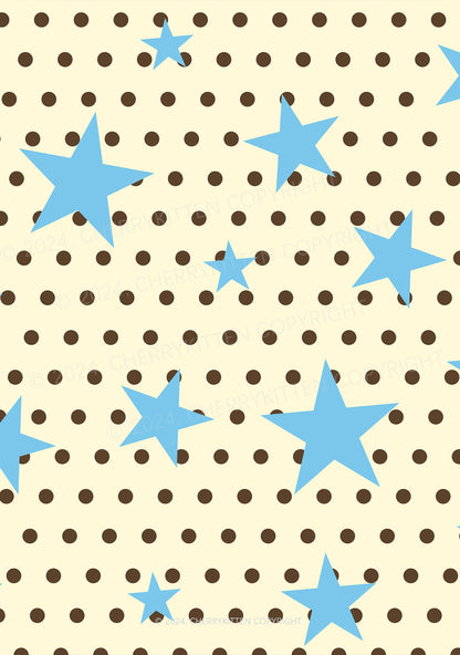 Dots With Blue Star Y2K Print Bikini Set Cherrykitten