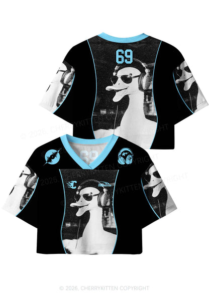 DJ Duck Y2K Crop Sport Jersey Shirts Cherrykitten