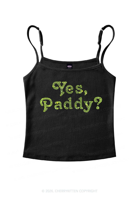 Rhinestone Yes Paddy St Patricks Y2K Spaghetti Strap Cami Cherrykitten
