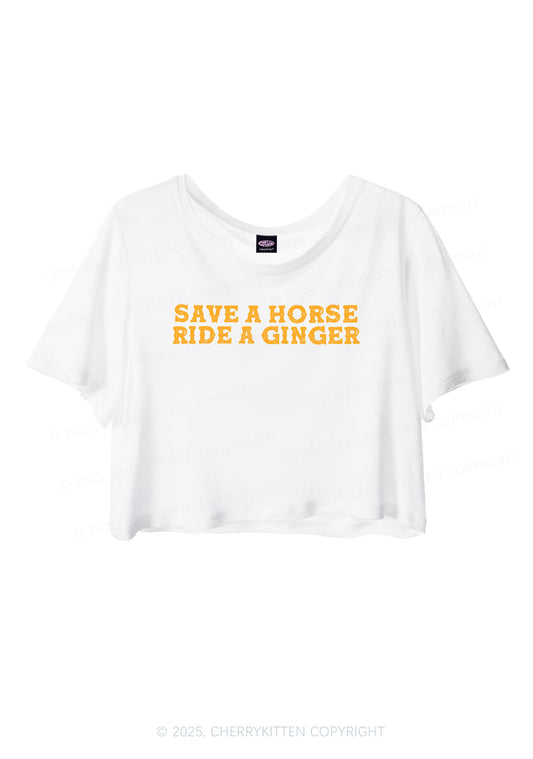 Ride A Ginger Y2K Sheer Crop Tee Cherrykitten