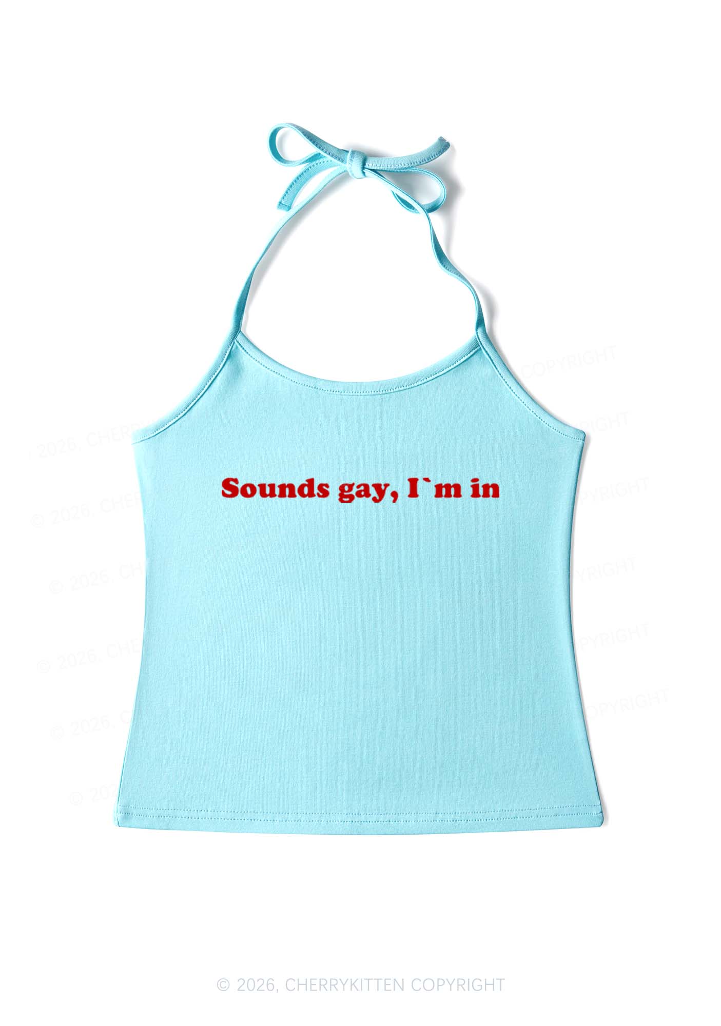 Sounds Gay Pride Y2K Halter Neck Cami Cherrykitten
