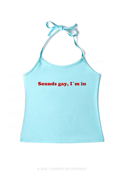 Sounds Gay Pride Y2K Halter Neck Cami Cherrykitten