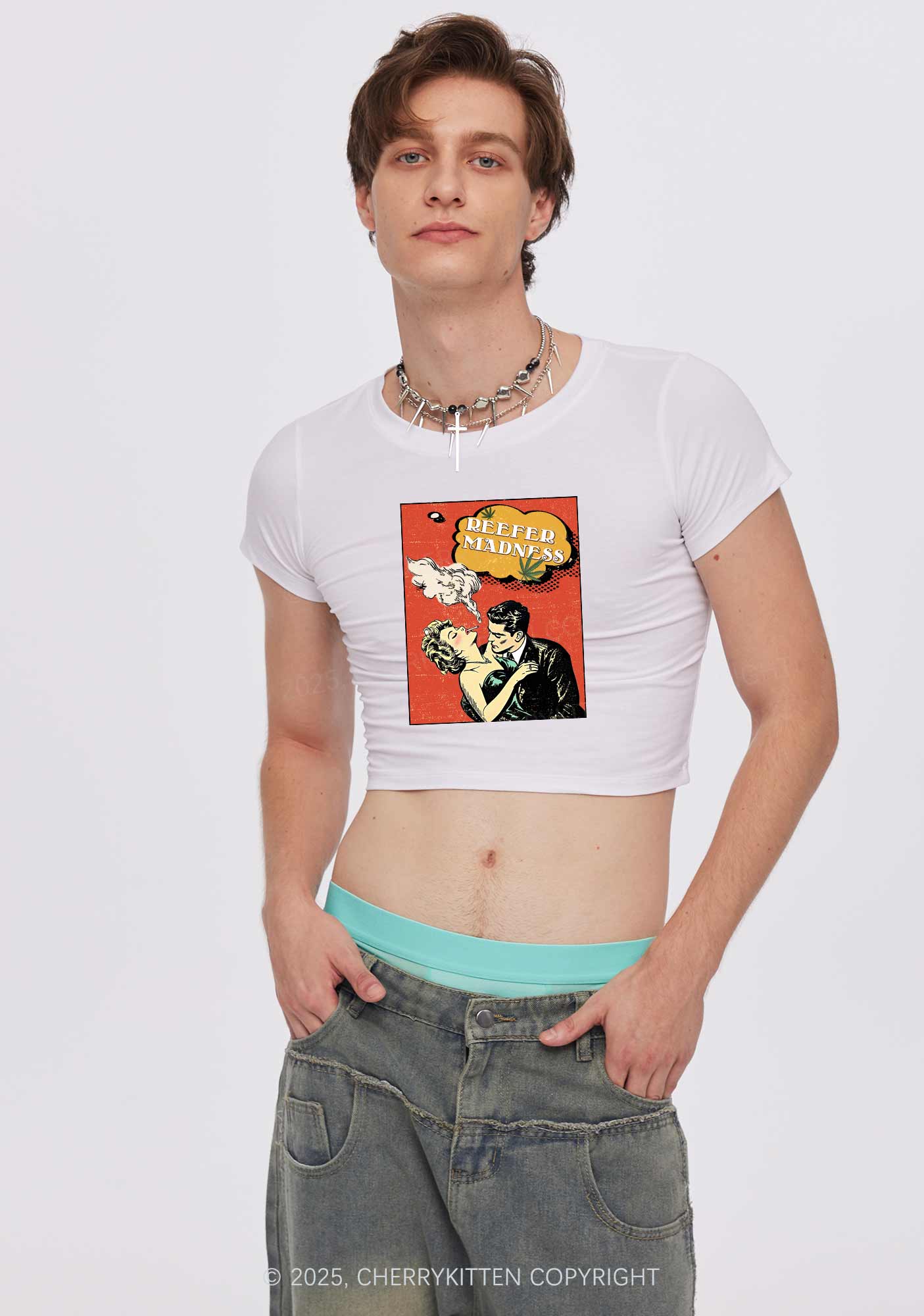 Smoke Madness Y2K Baby Tee Cherrykitten