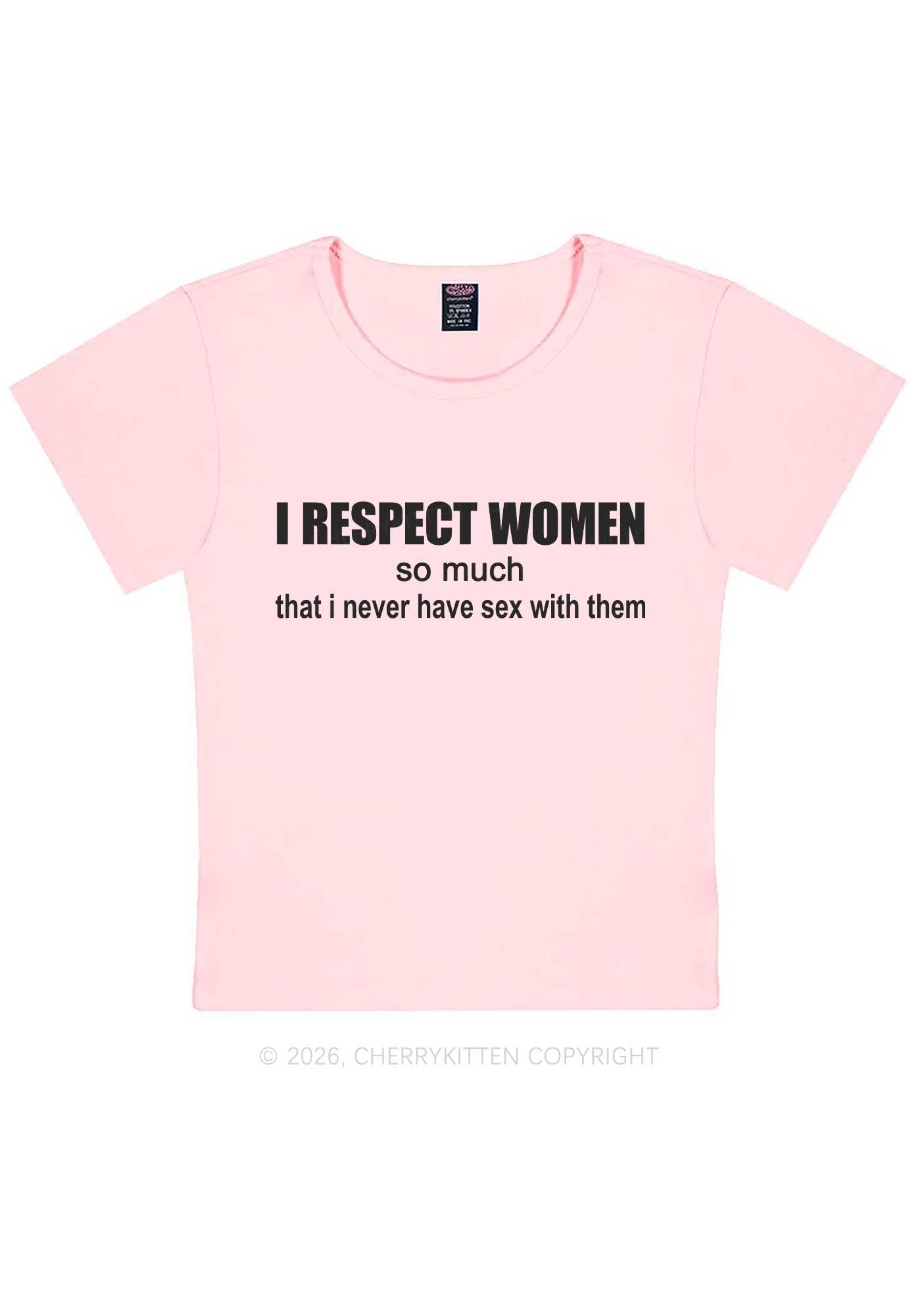 I Respect Women Pride Y2K Baby Tee Cherrykitten