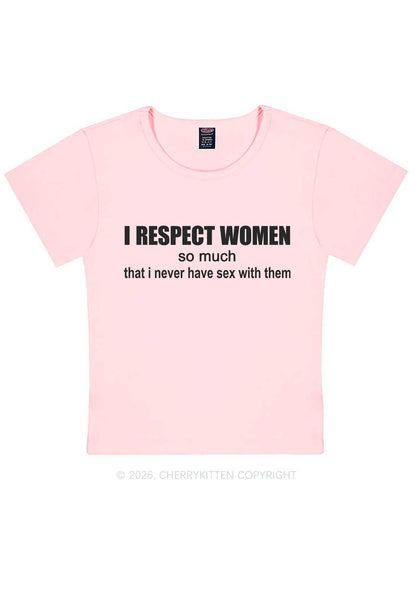 I Respect Women Pride Y2K Baby Tee Cherrykitten