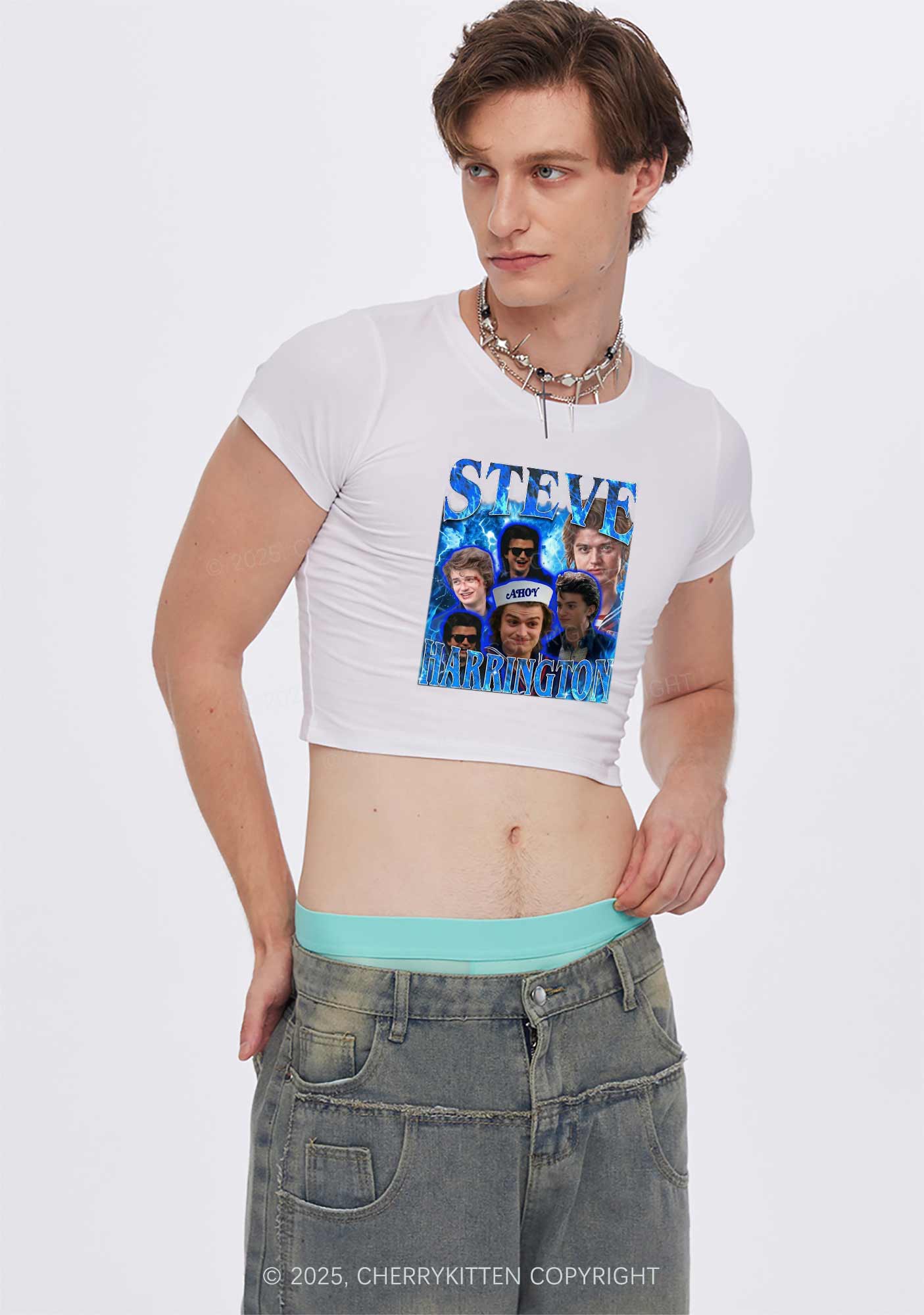 SH Blue Blaze Y2K Baby Tee Cherrykitten