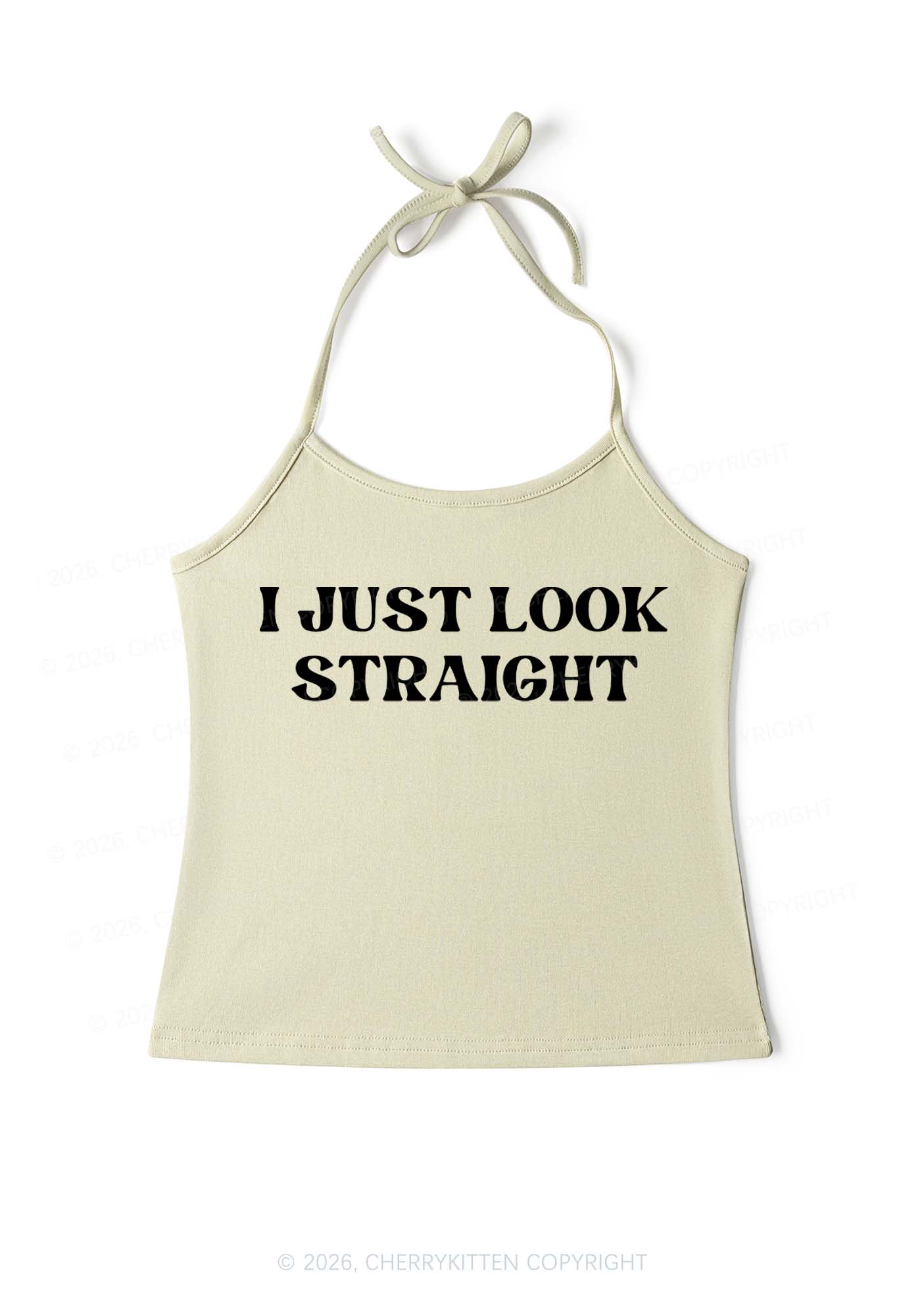 I Just Look Straight Pride Y2K Halter Neck Cami Cherrykitten