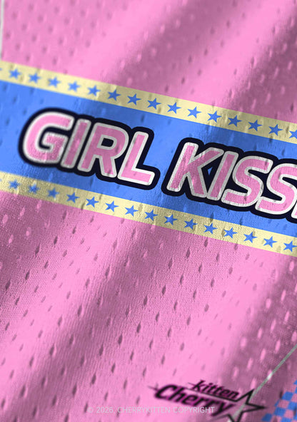 Pink Girl Kisser Pride Y2K Sport Jersey Tank Cherrykitten