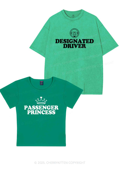 Passenger Princess Designated Driver Y2K Valentine's Day Couple Shirt Cherrykitten