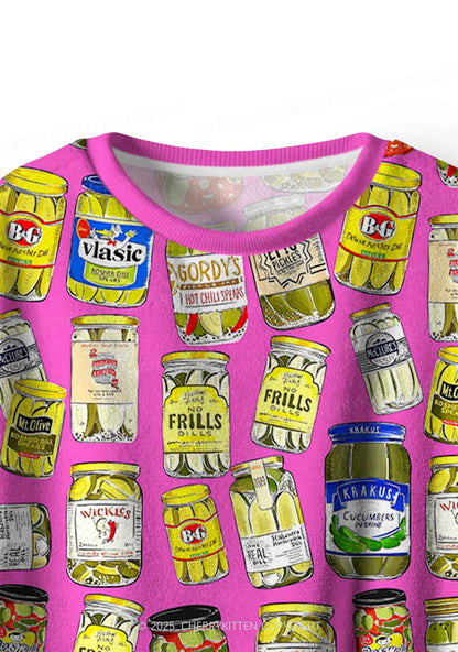 Christmas Pickle Y2K Fleece Long Sleeve Pajama Set Cherrykitten