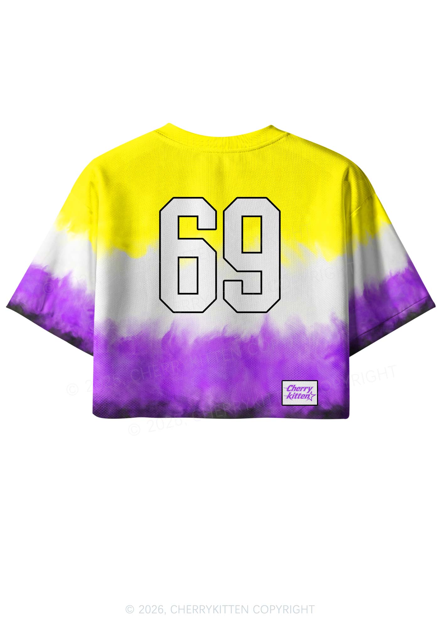 Custom Nonbinary Flag Pride Y2K Crop Sport Jersey Shirts Cherrykitten