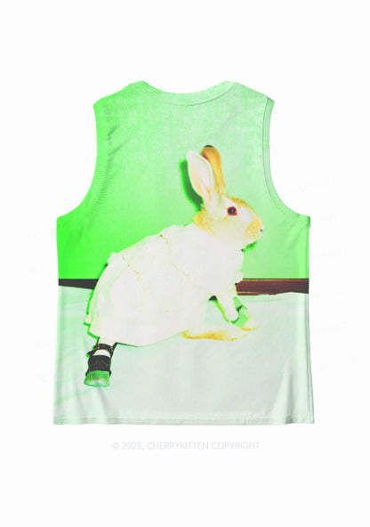 Red Eyed Rabbit Y2K Mesh Muscle Tank Cherrykitten