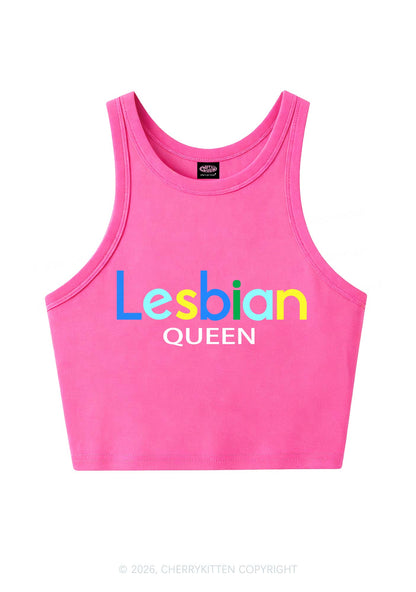 Lesbian Queen Pride Y2K Crop Tank Top Cherrykitten