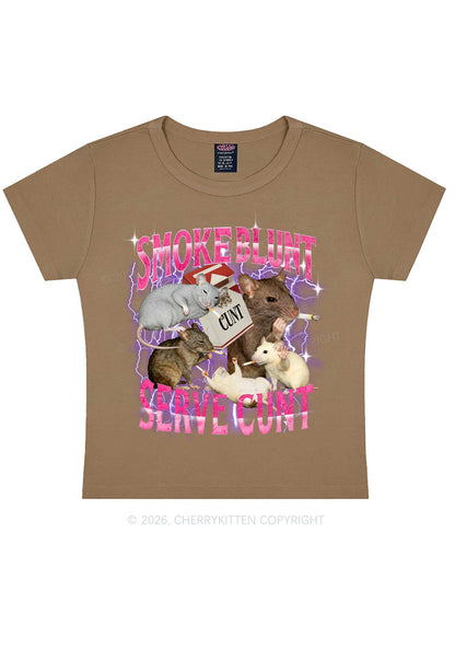 Smoke Blunt Rats Y2K Baby Tee Cherrykitten