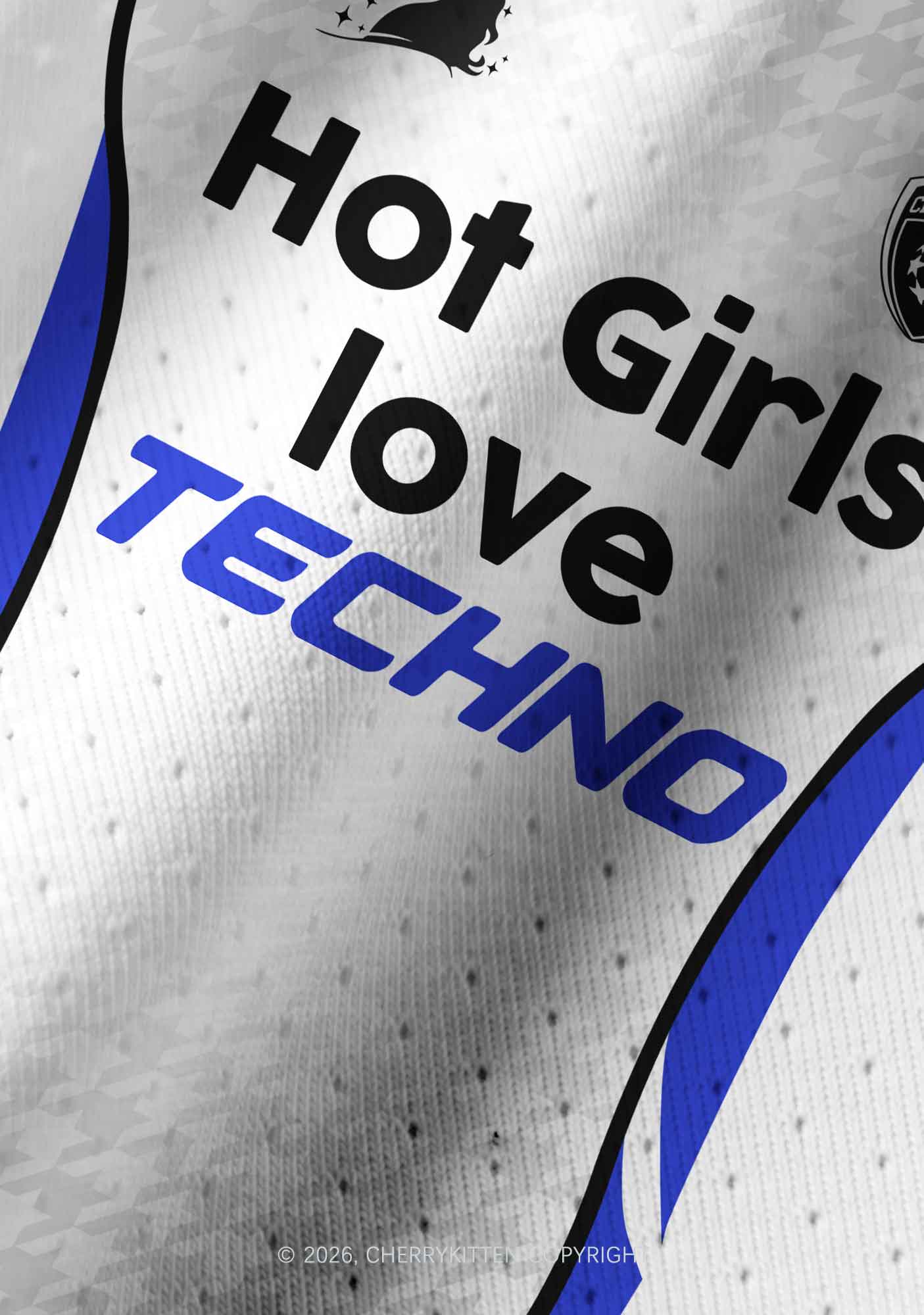 White Hot Girls Love Techno Y2K Crop Football Jersey Shirts Cherrykitten