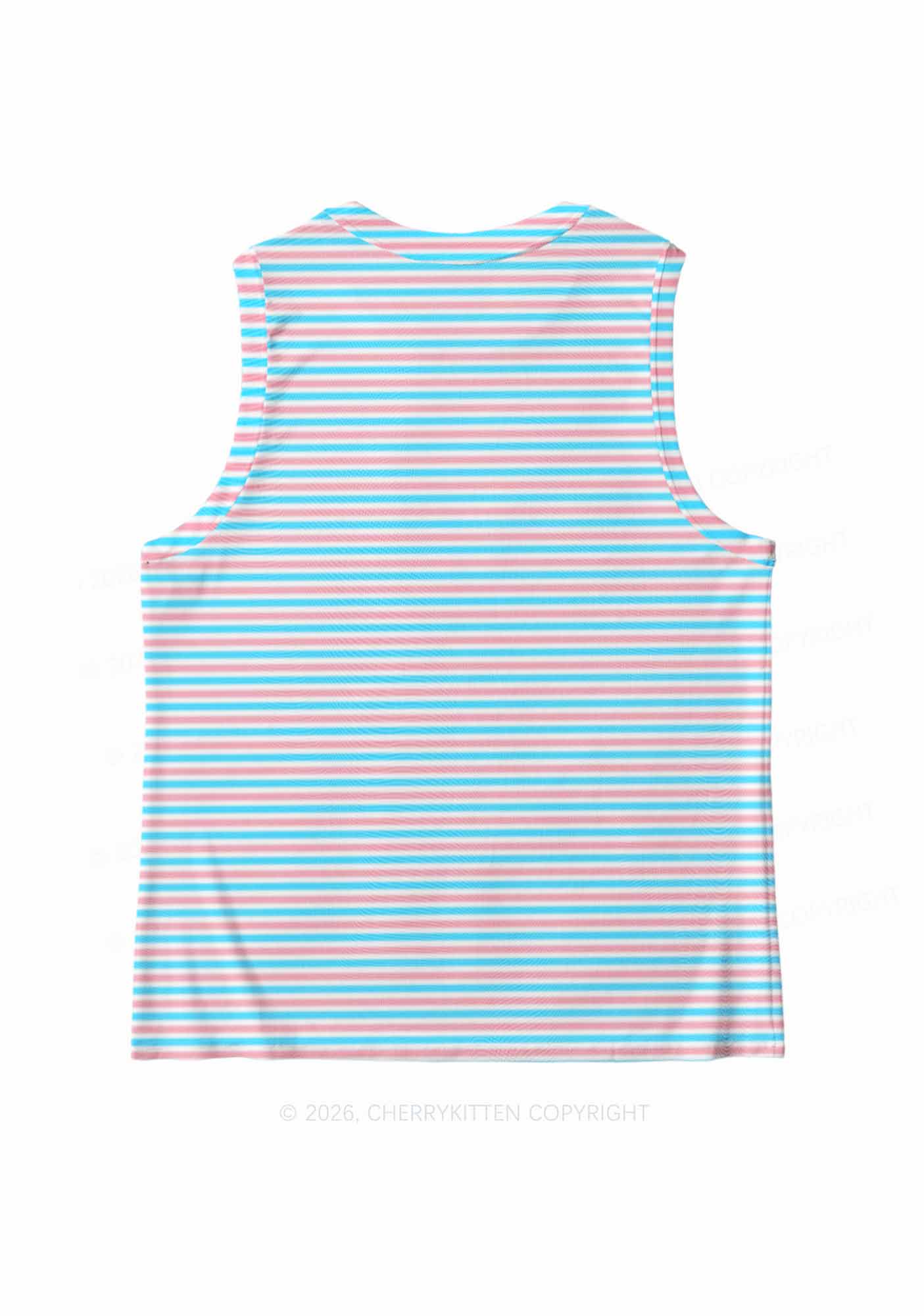 Trans Stripes Pride Y2K Mesh Muscle Tank Cherrykitten